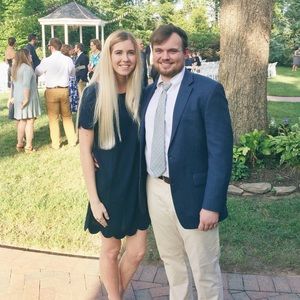 Navy scallop boutique dress